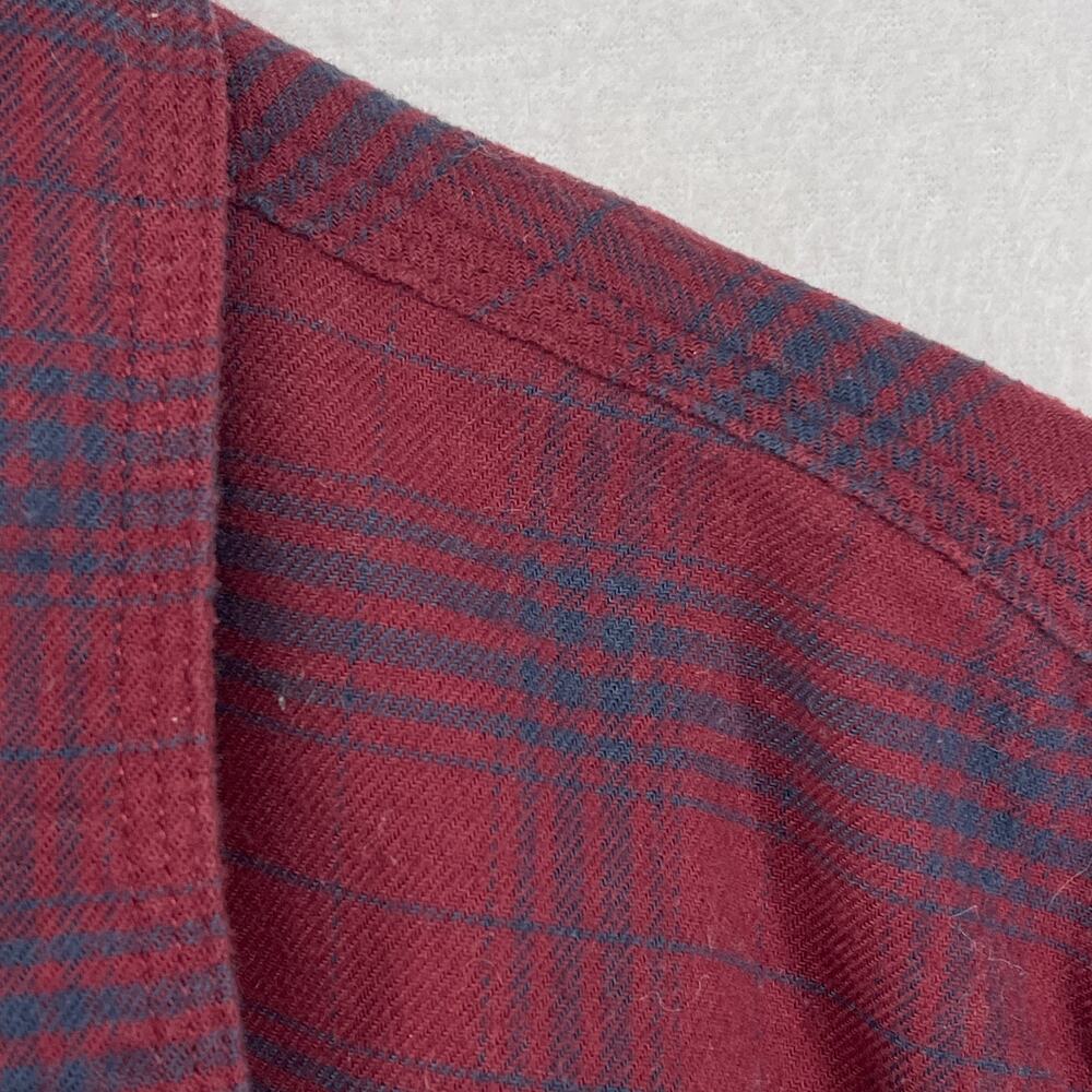 LL BEAN Shirt Mens M BeanFlex Twill Traditional Fit Plaid Button Up Red